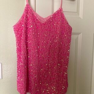 Elegant Pink Sequin Chemise